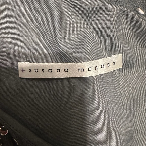 Susana Monaco One Shoulder Mini Dress Black Silver Studs Modern Glam (SEE NOTES) - Picture 8 of 16